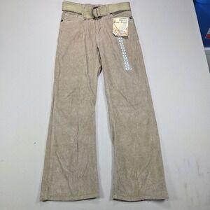 Unionbay Corduroy Pants Bronco Boot Cut Tan Beige Girls Size 12 NWT with Belt